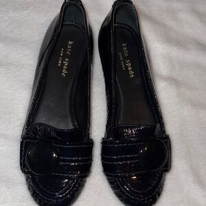 Kate Spade Glossy Black Loafers